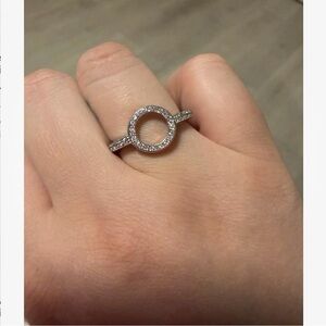 Silver ring with diamond accents #jewelry #diamonds size 8 Pandora